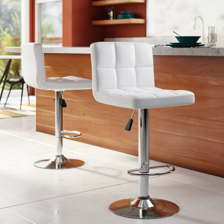 Adjustable leather bar on sale stools with backs